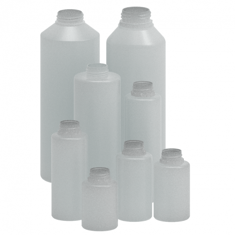 Petits contenants en PEHD de 1 litre, 2 litres et 3 litres