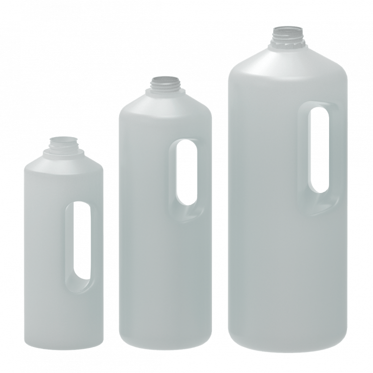 Petits contenants en PEHD de 1 litre, 2 litres et 3 litres