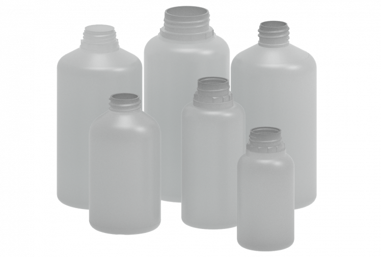 Petits contenants en PEHD de 1 litre, 2 litres et 3 litres